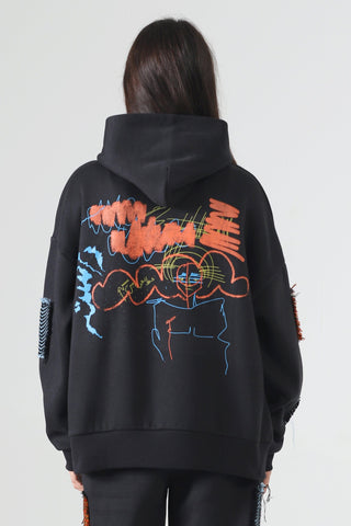 Graffiti screen printed hoodie