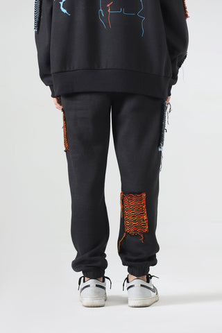Handwoven patch sweatpants