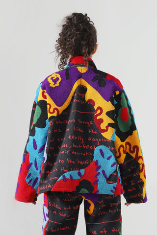 "Mindfulness" embroidered coach jacket
