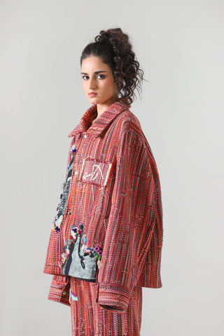 "Sadequain" jacquard embroidery jacket