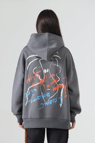 "Mein kon hoon" space greey hoodie