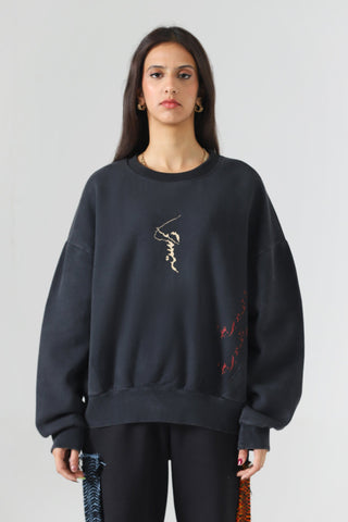 "White rabbit" oil wash sweatshirt