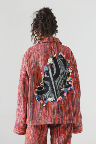 "Sadequain" jacquard embroidery jacket