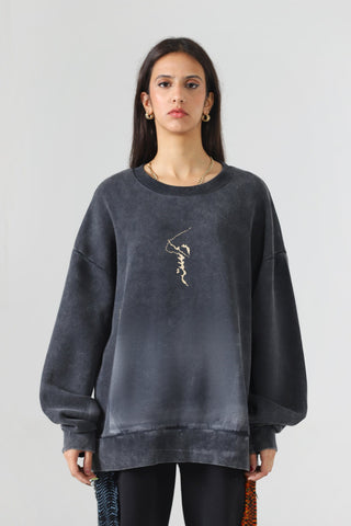 "Broken man" acid wash sweatshirt