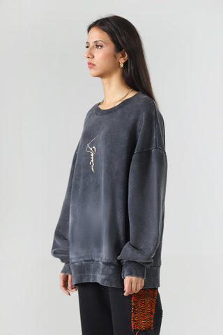 "Broken man" acid wash sweatshirt