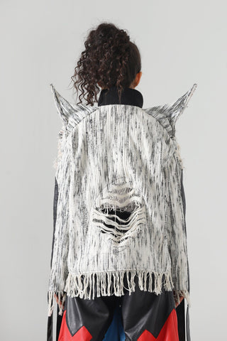 "Upcycled" handwoven jacket