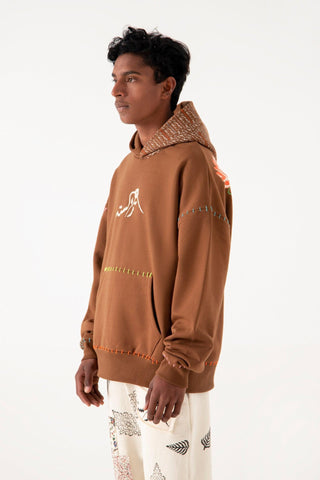 COLORS OF REBIRTH - BROWN HOODIE - Rastah