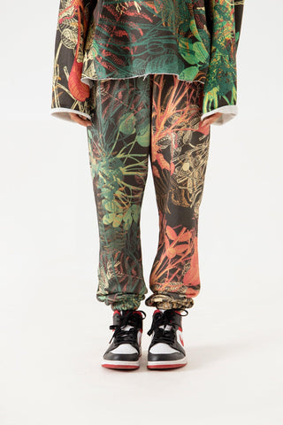 JUNGLE PRINTED FLEECE SWEATPANTS - Rastah