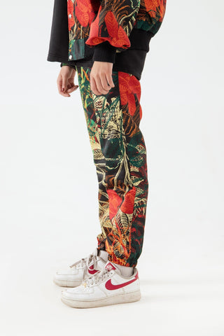 JUNGLE PRINTED SATIN SWEATPANTS - Rastah