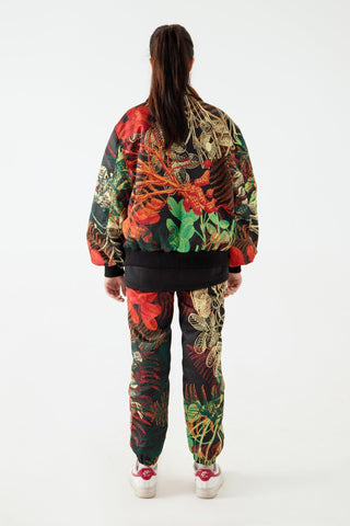 JUNGLE PRINTED SATIN SWEATPANTS - Rastah