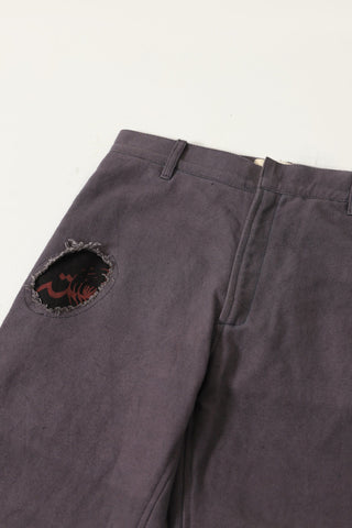 GREY HANDMADE DENIM TROUSERS - Rastah
