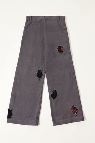 GREY HANDMADE DENIM TROUSERS - Rastah
