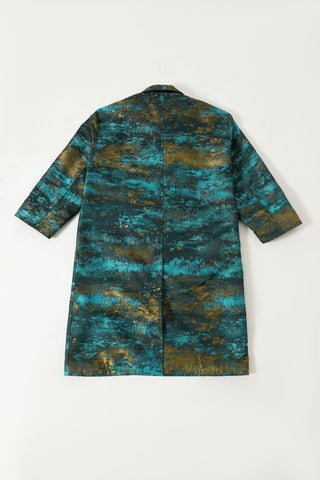 SILK JACQUARD LONG COAT - Rastah