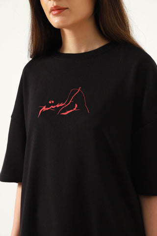 "PEOPLE TALK" PRINTED BLACK T SHIRT - Rastah