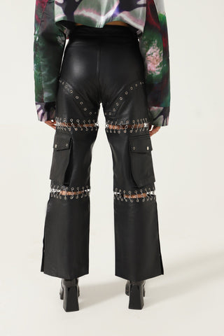 CHAIN LEATHER PANTS - Rastah