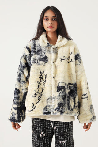 "FROM LAHORE WITH LOVE" SHERPA JACKET - Rastah