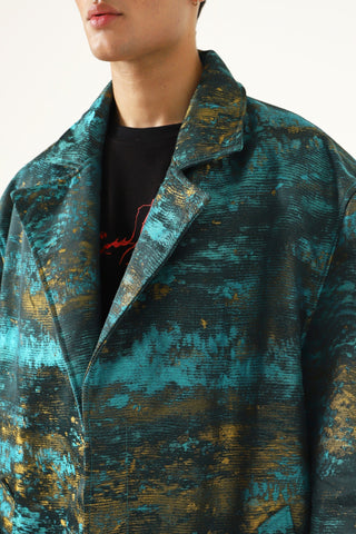 SILK JACQUARD LONG COAT - Rastah