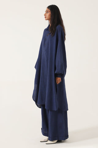 HANDWOVEN NAVY BLUE KAMEEZ (LONG SHIRT) - Rastah