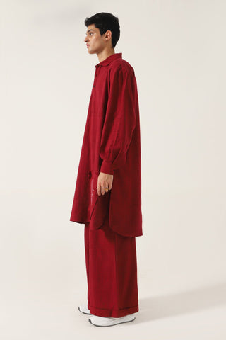MAROON HANDWOVEN TROSERS - Rastah