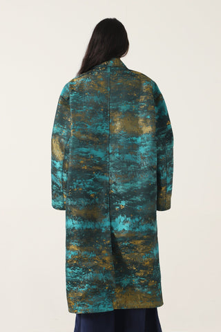 SILK JACQUARD LONG COAT - Rastah