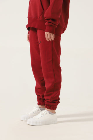 MAROON LOGO TROUSERS - Rastah