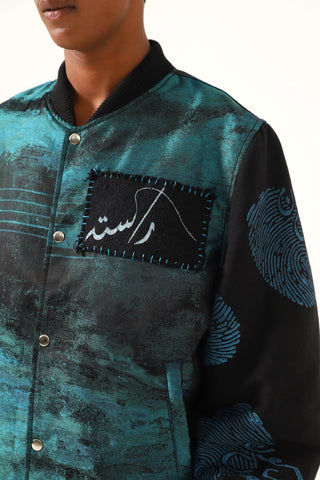 "WHO AM I" HAND BLOCK PRINTED SILK BOMBER - Rastah