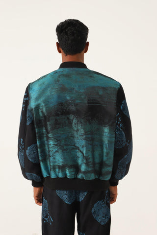"WHO AM I" HAND BLOCK PRINTED SILK BOMBER - Rastah