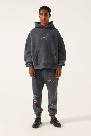 "BRAIN WASH" ACID GREY HOODIE - Rastah