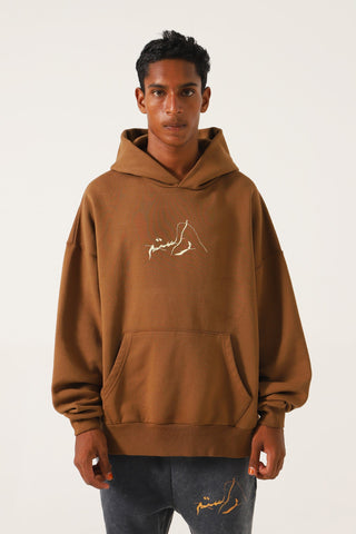 BROWN LOGO HOODIE - Rastah
