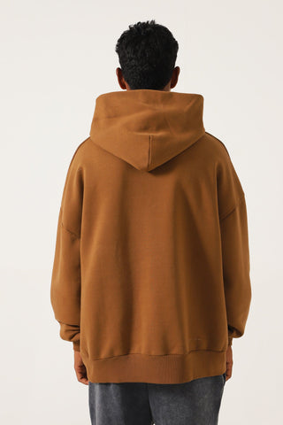 BROWN LOGO HOODIE - Rastah