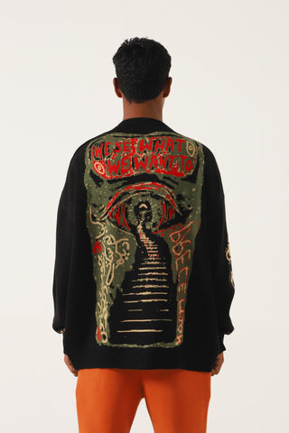 "WHAT WE SEE" JACQUARD KNIT SWEATSHIRT - Rastah