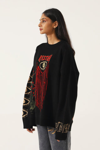 "WHAT WE SEE" JACQUARD KNIT SWEATSHIRT - Rastah