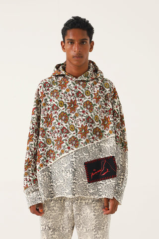 "PARADOX" BEIGE BLOCK PRINT HOODIE - Rastah