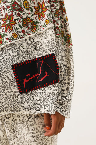 "PARADOX" BEIGE BLOCK PRINT HOODIE - Rastah