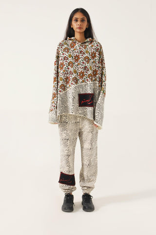 "PARADOX" BEIGE BLOCK PRINT HOODIE - Rastah