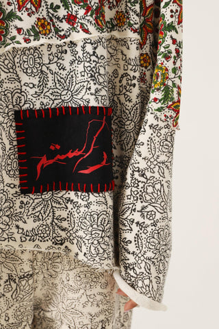 "PARADOX" BEIGE BLOCK PRINT HOODIE - Rastah