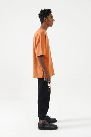 BASIC RUST ORANGE LOGO T SHIRT - Rastah
