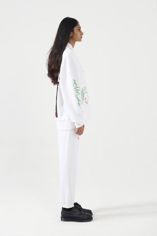 "A-POLITICAL" HAND PRINTED SWEATPANTS - Rastah