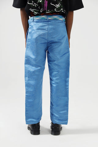 AQUA BLUE SILK PANTS - Rastah