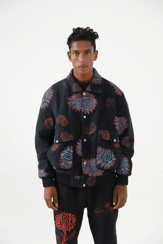 "LOST IN TRANSLATION" VERSION 2 BLOCKPRINT BOMBER JACKET - Rastah