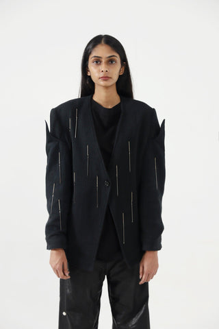 STERLING SILVER NEEDLE APLIQUE JACKET - Rastah