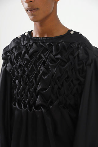 OVERSIZED SILK HAND SMOCKED TOP - Rastah