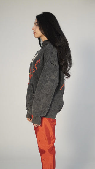 Exploding Mango Acid Wash Hoodie - Rastah