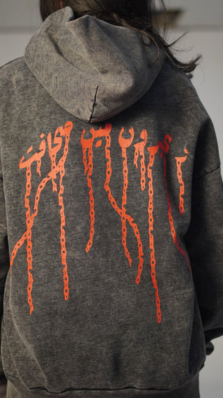 Exploding Mango Acid Wash Hoodie - Rastah