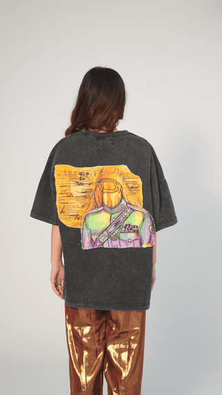 The “Zinda Aurat” acid wash patch t shirt - Rastah