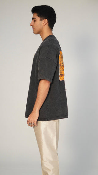 The “Zinda Aurat” acid wash patch t shirt - Rastah