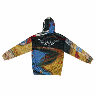 Hand Block Printed "RAVE" Velvet Hoodie - Rastah