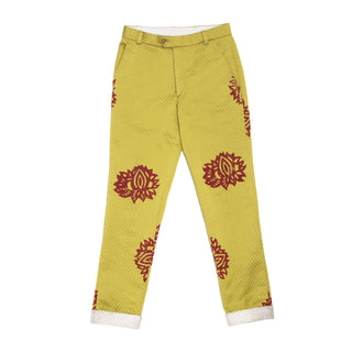 Lime green block printed trousers - Rastah