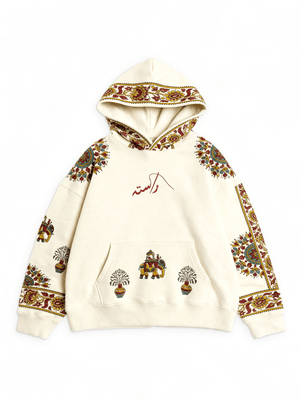 Beige kalamkaar hoodie (V7)