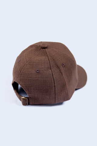 Brown Textured Adjustable Baseball Cap